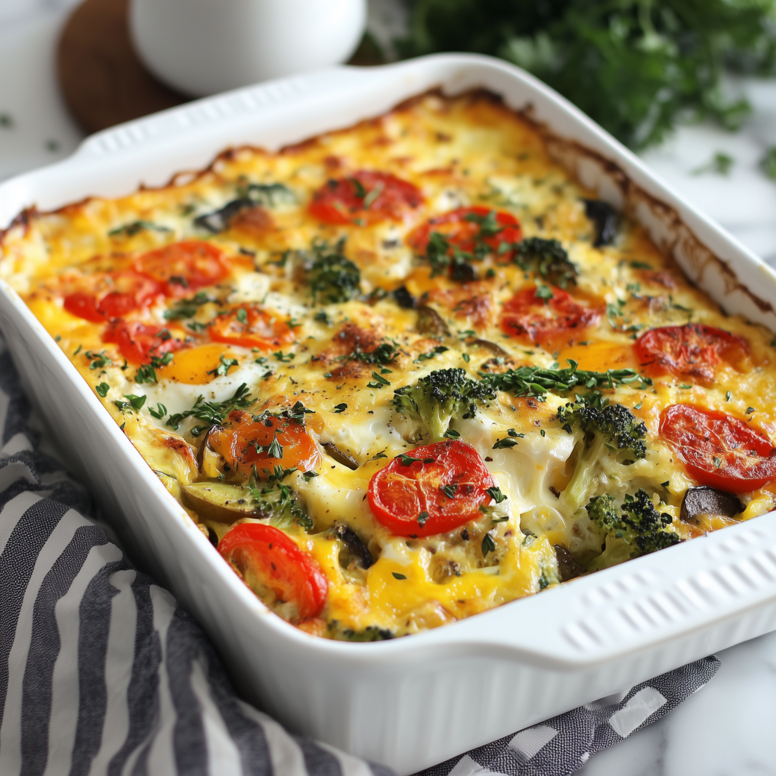 Cheesy Veggie Egg Bake