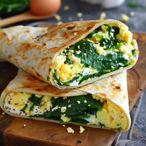 Wholesome Egg And Spinach Breakfast Wrap