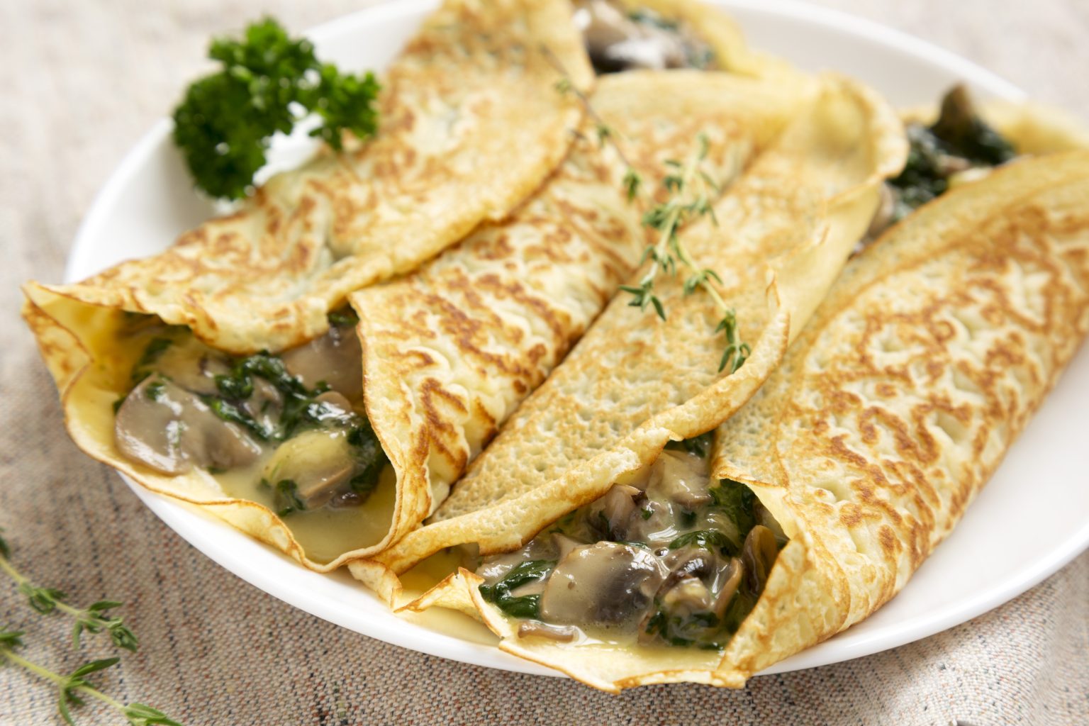 Egg and Mushroom Crepes