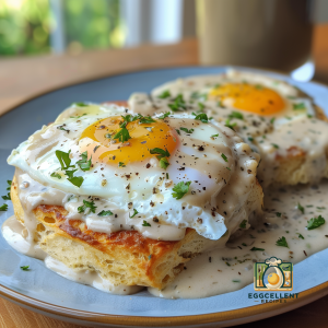 Biscuits and Gravy with Fried Eggs Recipe