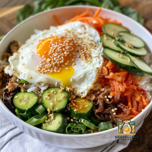 Korean Bibimbap with a Fried Egg Recipe