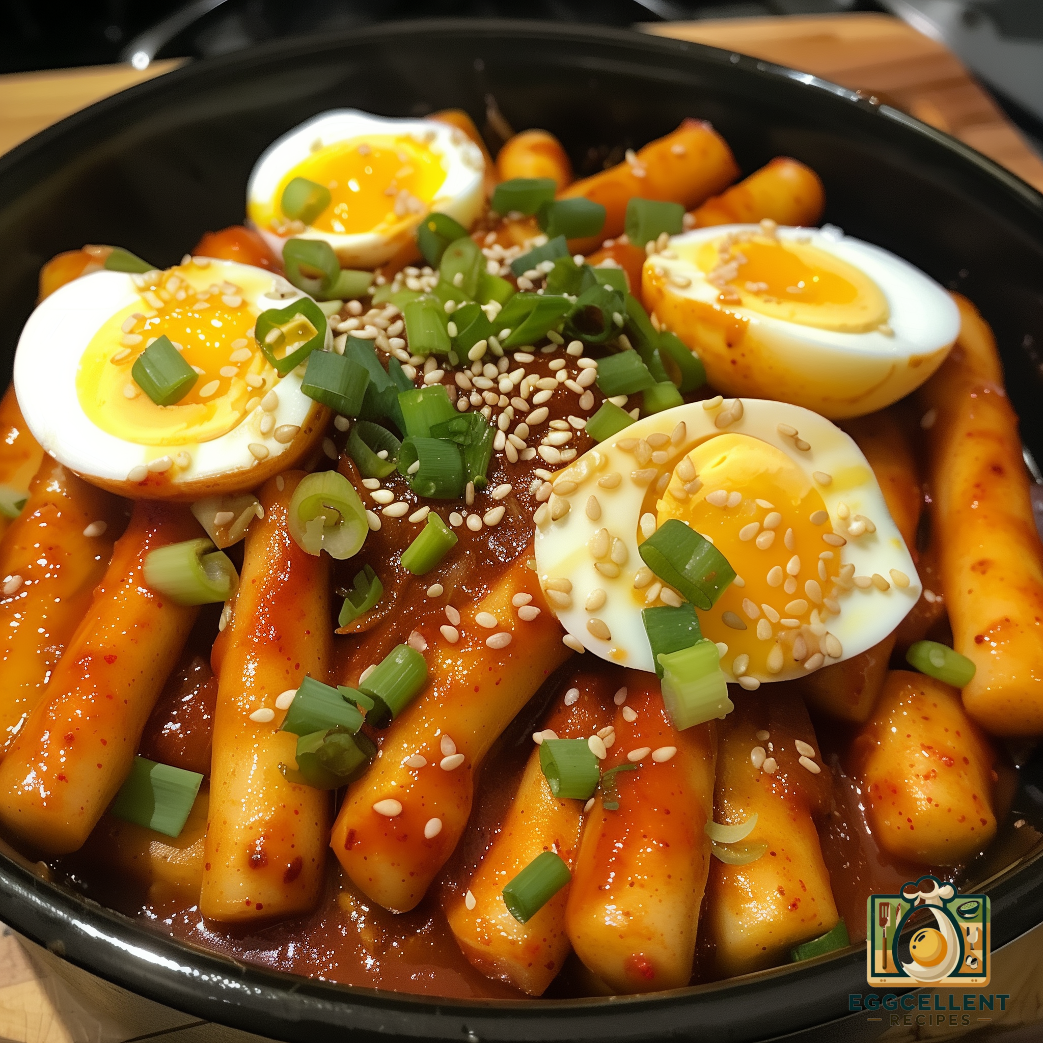 Korean Spicy Stir-Fried Rice Cakes (Tteokbokki with Boiled Eggs) Recipe