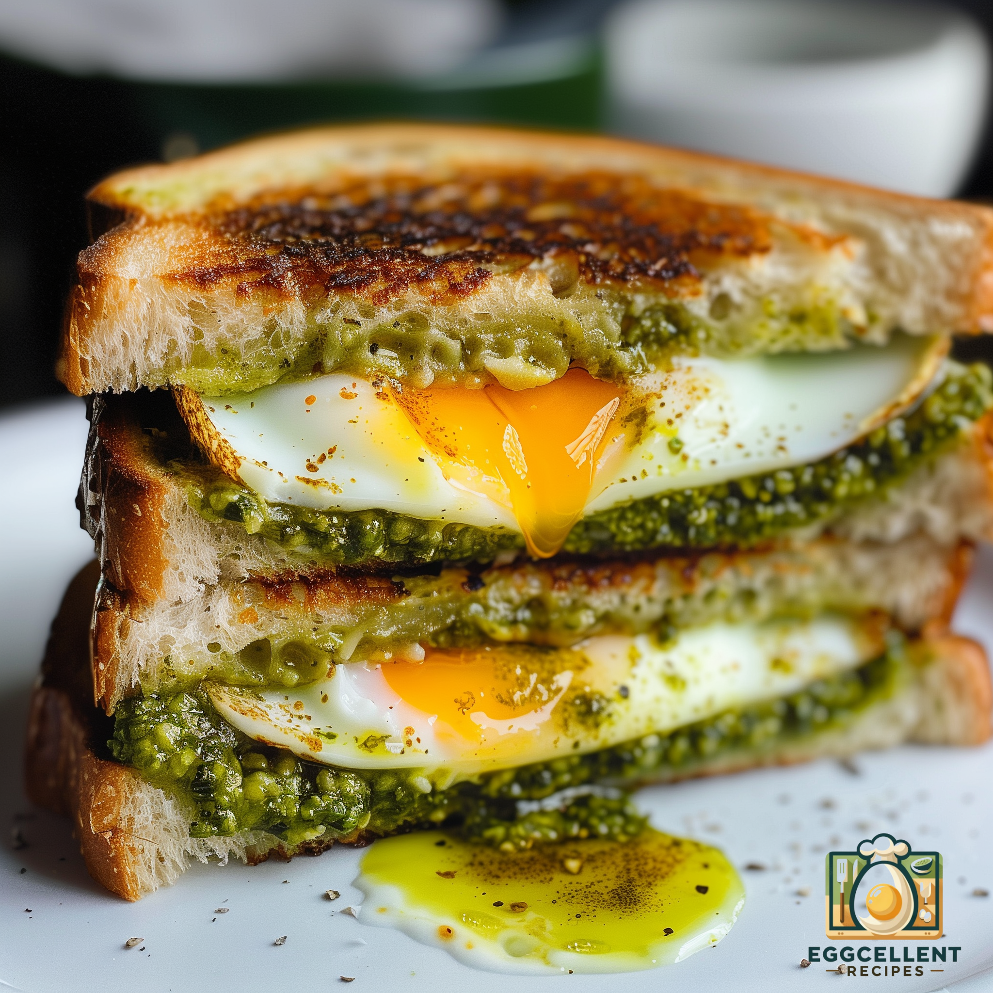 Pesto Egg Grilled Cheese Sandwich Recipe