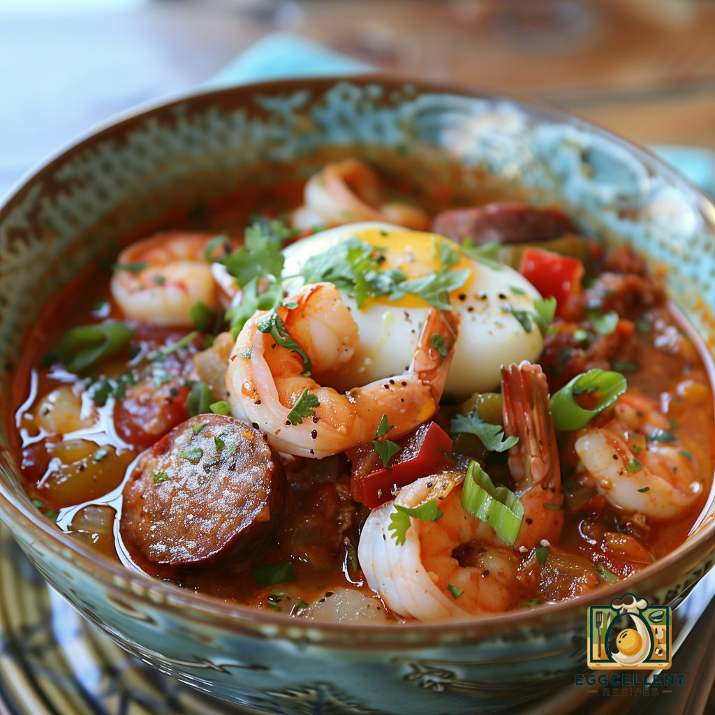 Shrimp and Egg Gumbo with Andouille Sausage Recipe