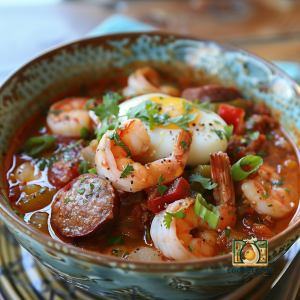 Shrimp and Egg Gumbo with Andouille Sausage Recipe