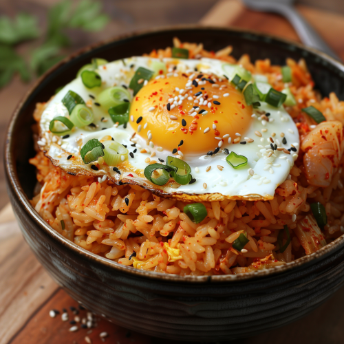 Spicy Kimchi and Egg Fried Rice