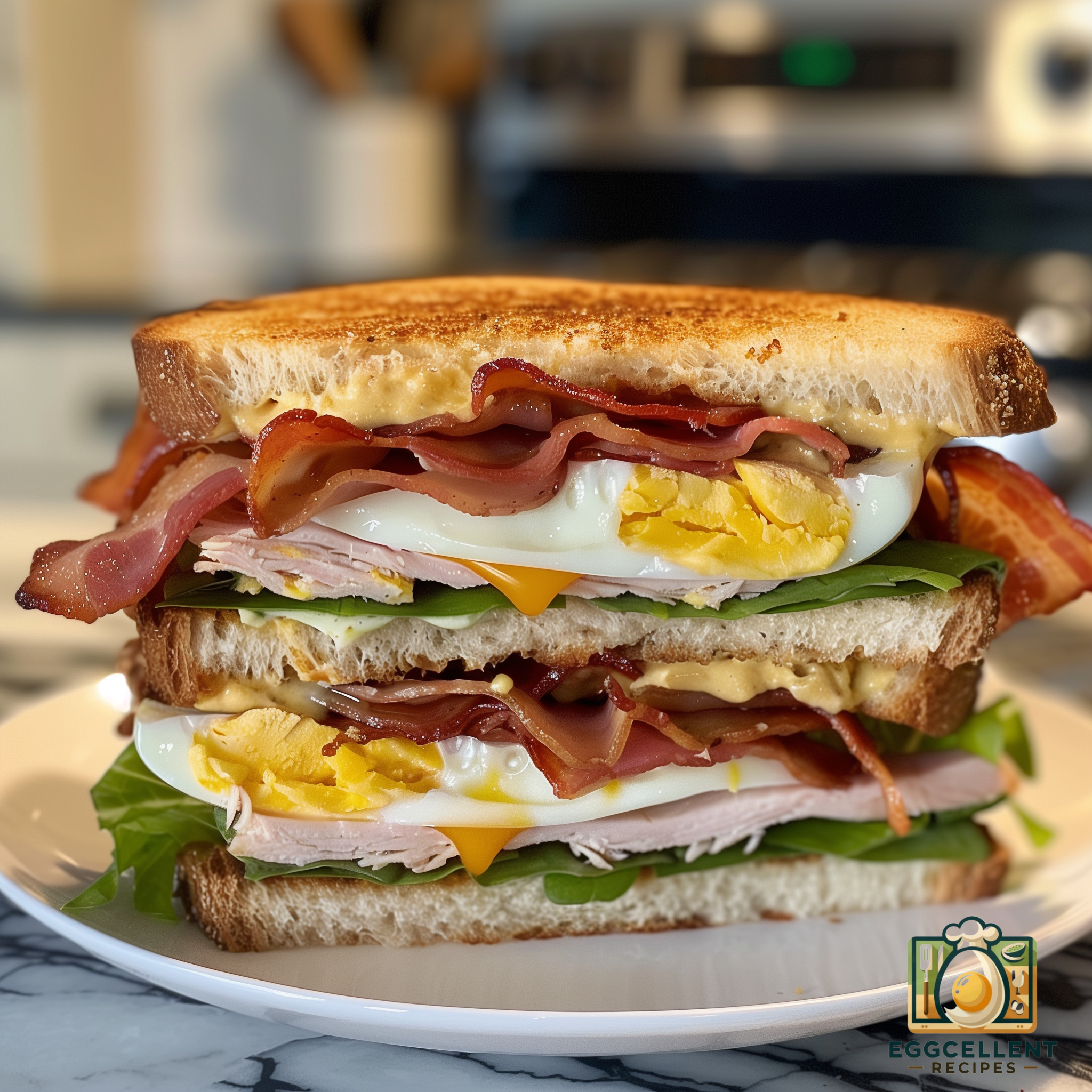 Turkey, Bacon, and Egg Club Sandwich Recipe