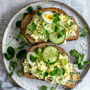 Egg Salad on Sourdough with Watercress and Cucumber Recipe