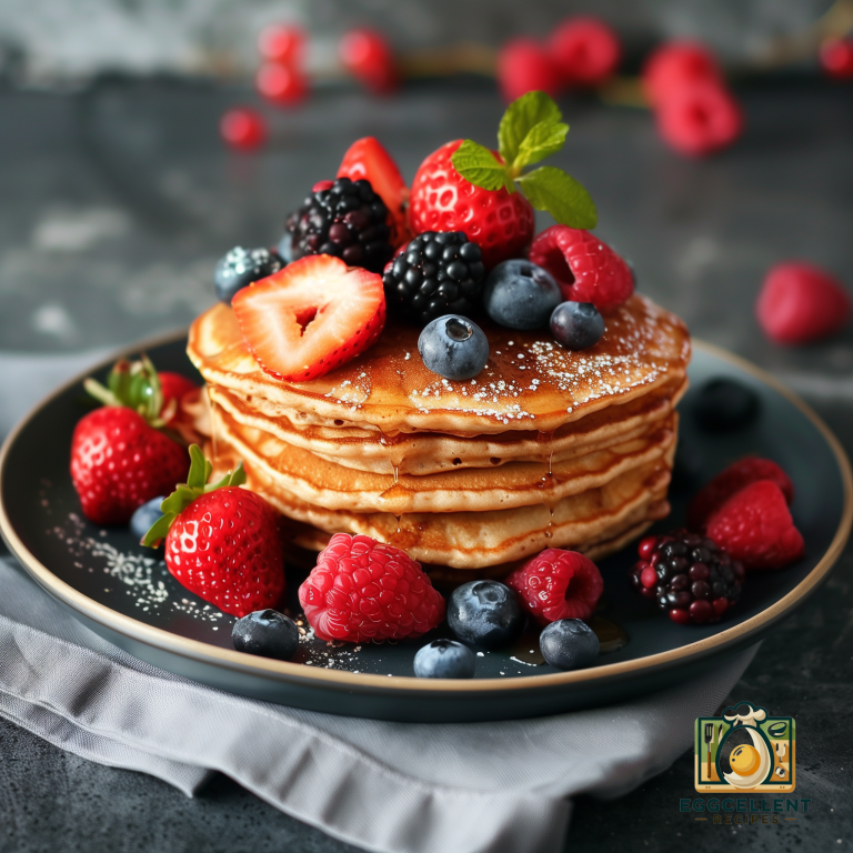 Oatmeal and Egg White Pancakes with Fresh Berries