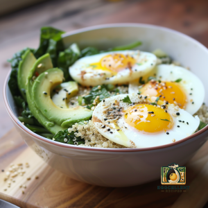 Quinoa Breakfast Bowl with Eggs and Avocado Recipe