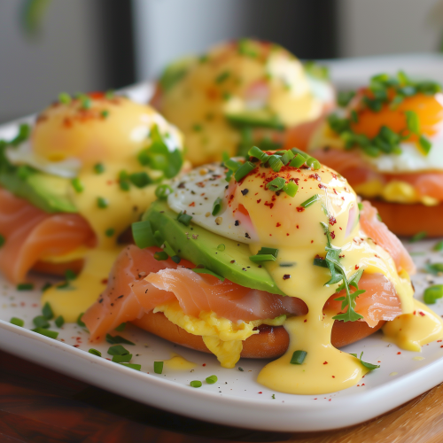 Smoked Salmon and Avocado Eggs Benedict