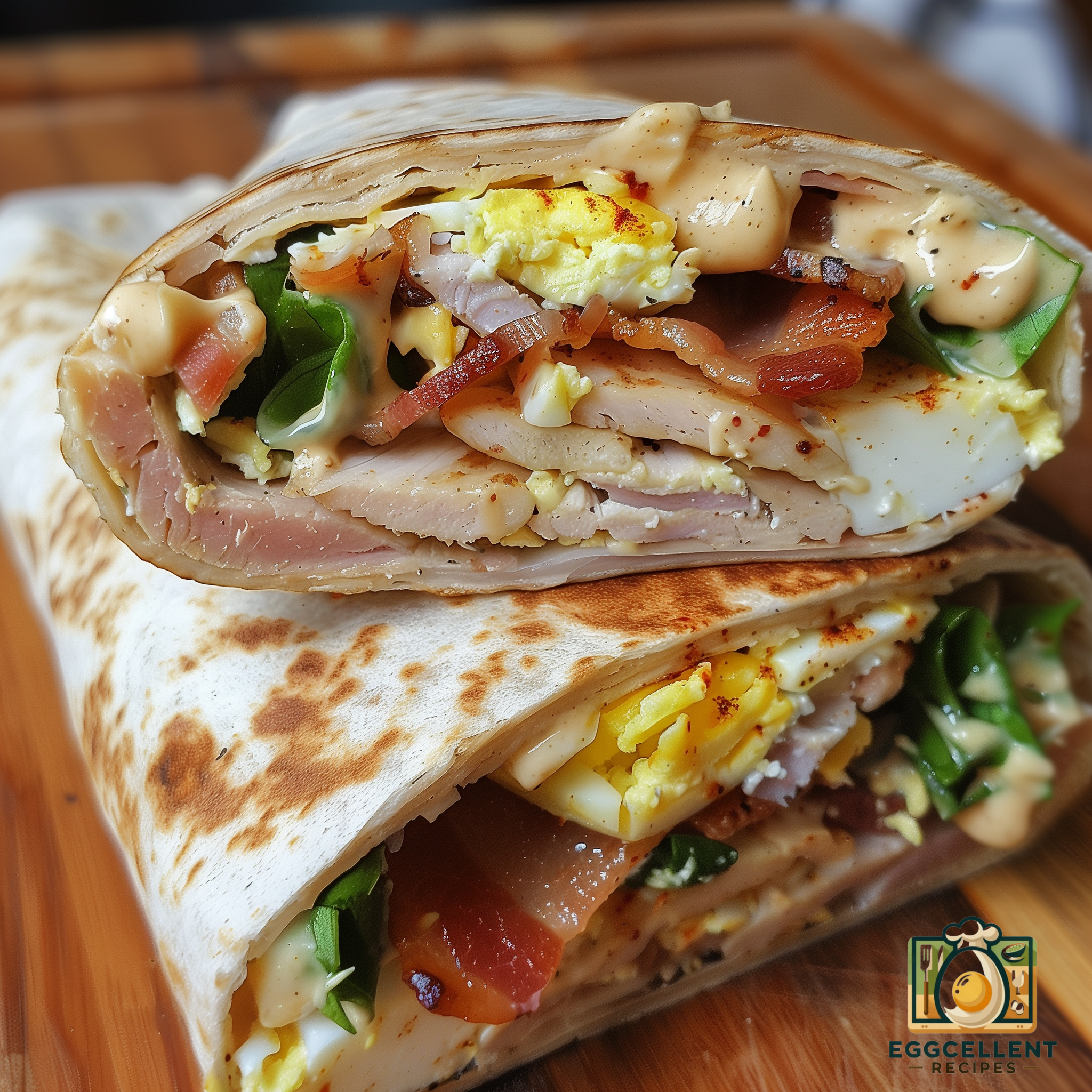 Turkey, Bacon, and Egg Wrap with Chipotle Mayo Recipe