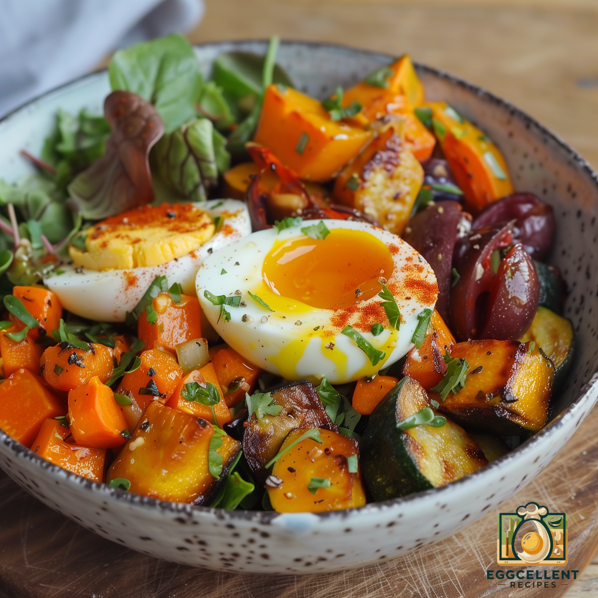Roasted Vegetable Salad with Egg Recipe