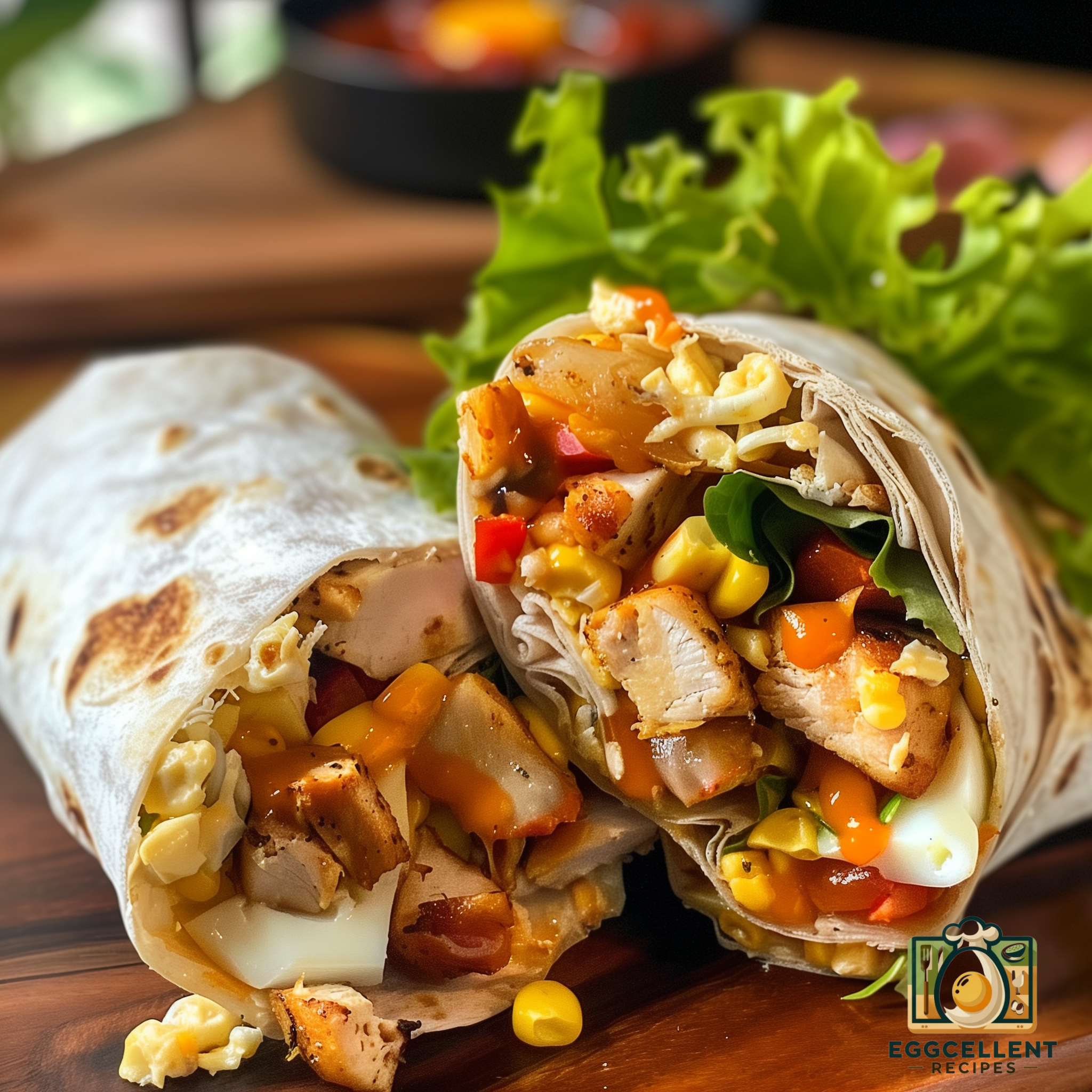 BBQ Chicken and Egg Wrap Recipe