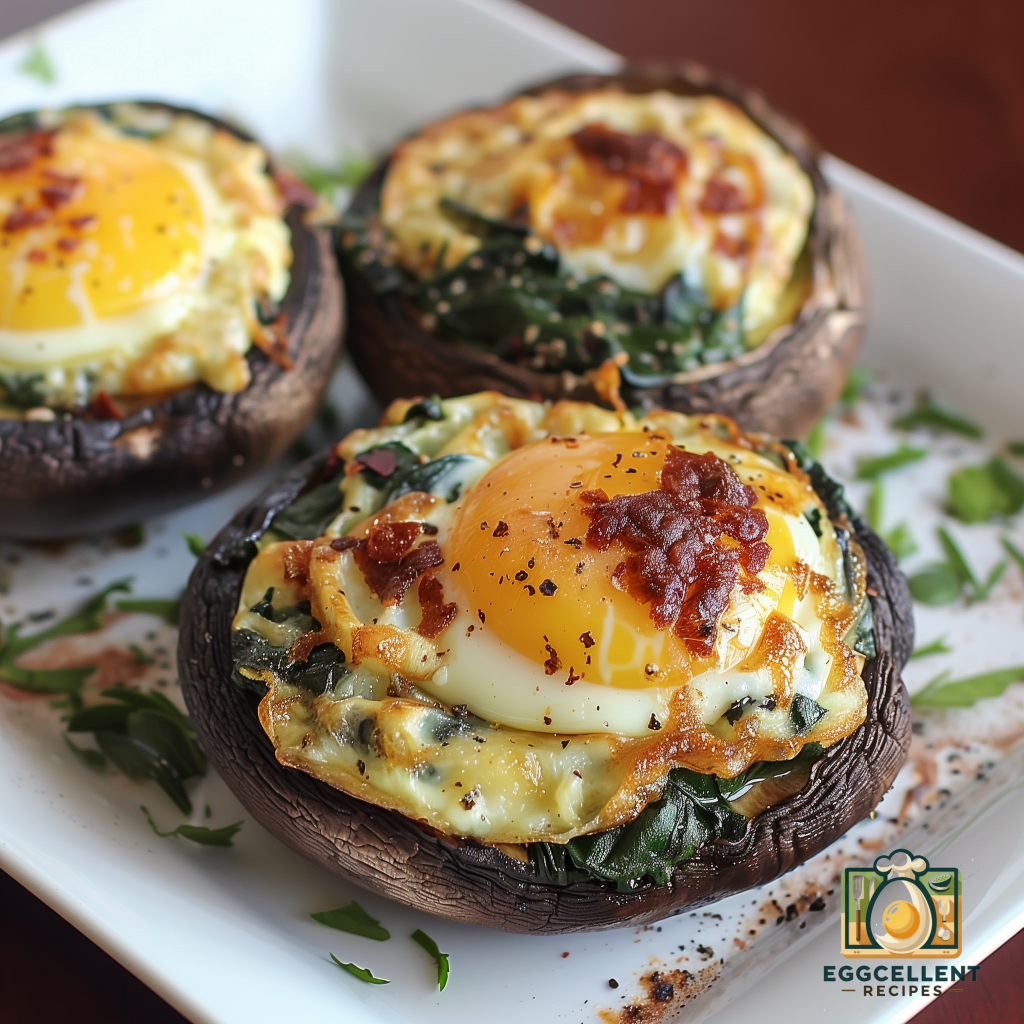 Egg and Spinach Stuffed Portobello Mushrooms Recipe