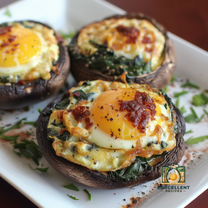 Egg and Spinach Stuffed Portobello Mushrooms Recipe