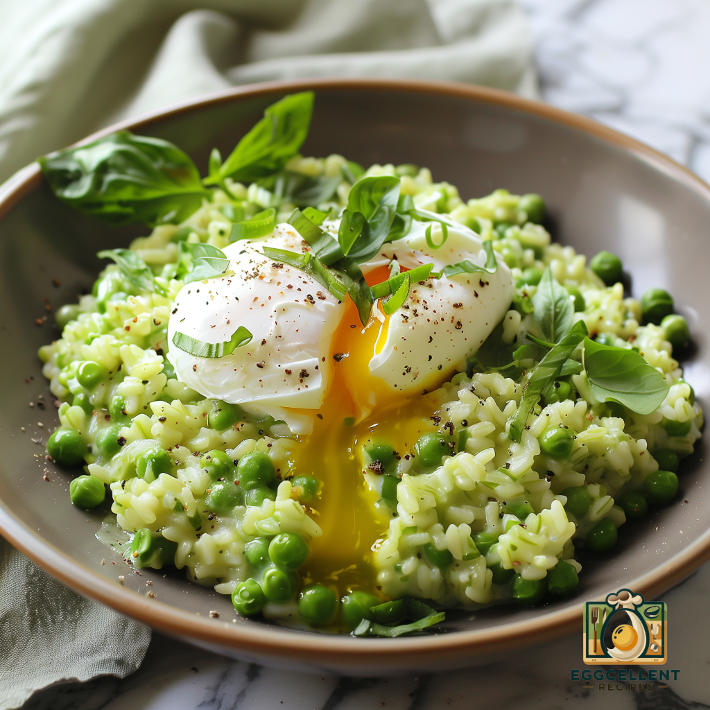 Poached Egg and Pea Risotto Recipe