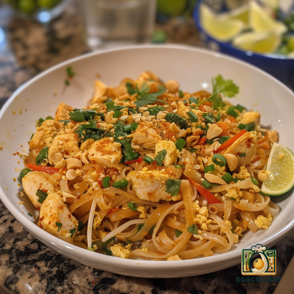 Scrambled egg and Chicken Pad Thai Recipe