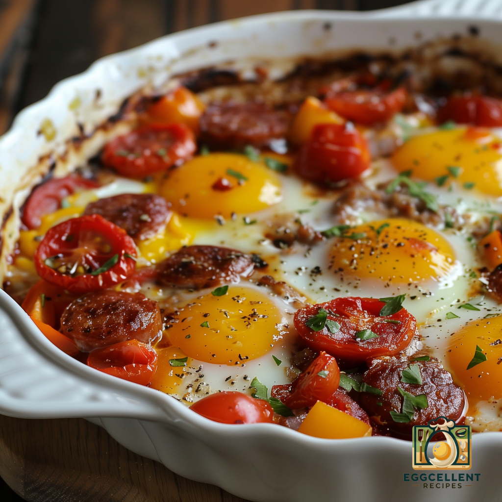 Spanish Baked Eggs with Chorizo Recipe