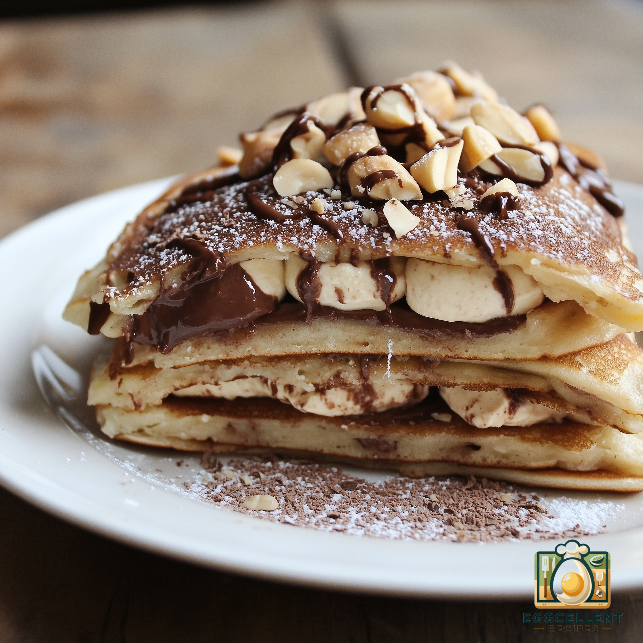 Chocolate Hazelnut Stuffed Pancakes Recipe