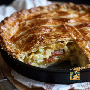 Egg and bacon Leek Pie  Recipe