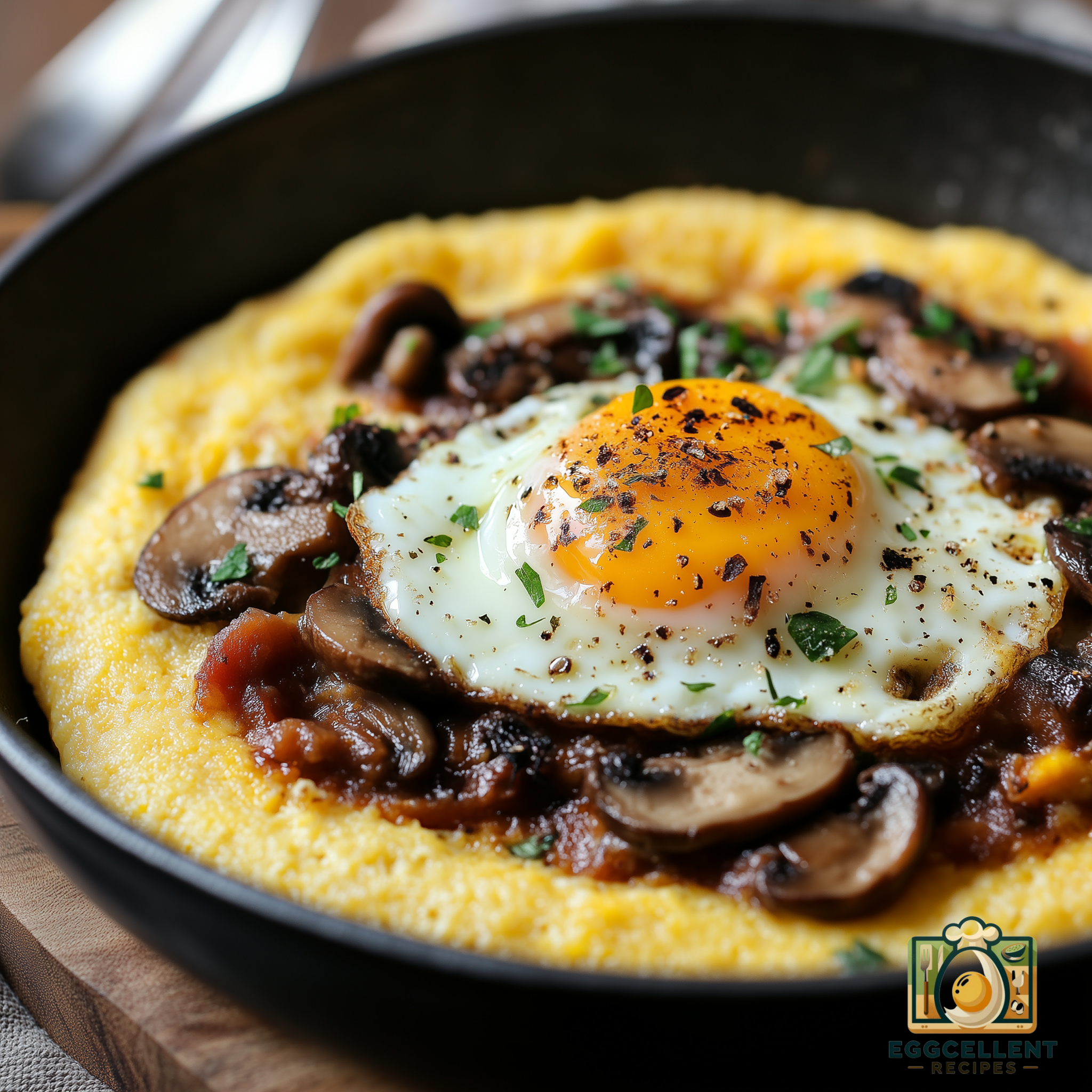 Polenta with Egg and Mushroom Ragout Recipe