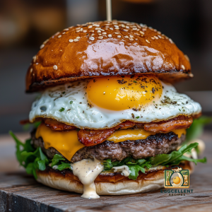 Classic American Burger with Fried Egg Recipe