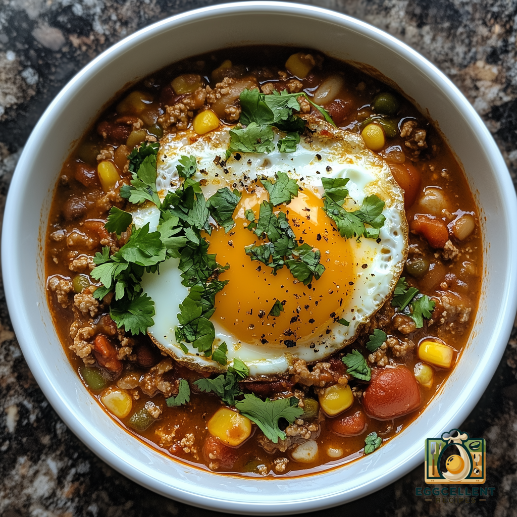 Egg Topped Chili Recipe