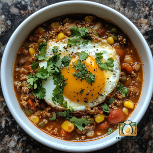 Egg Topped Chili  Recipe