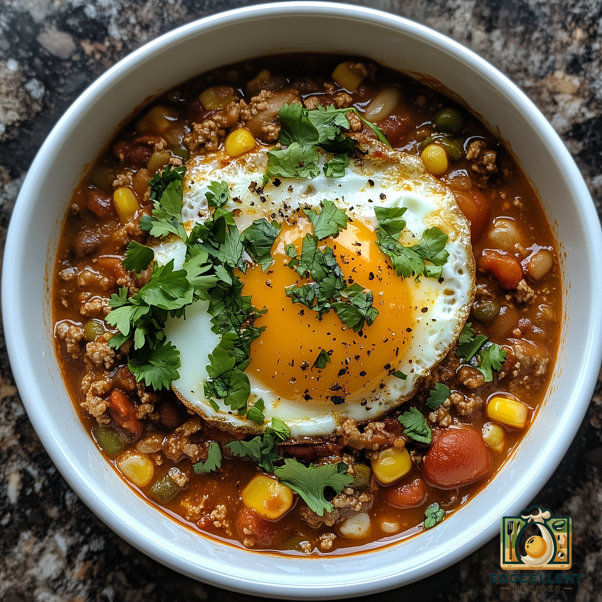 Egg Topped Chili  Recipe