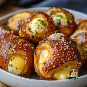 Egg and Cheese Stuffed Pretzel Bites Recipe