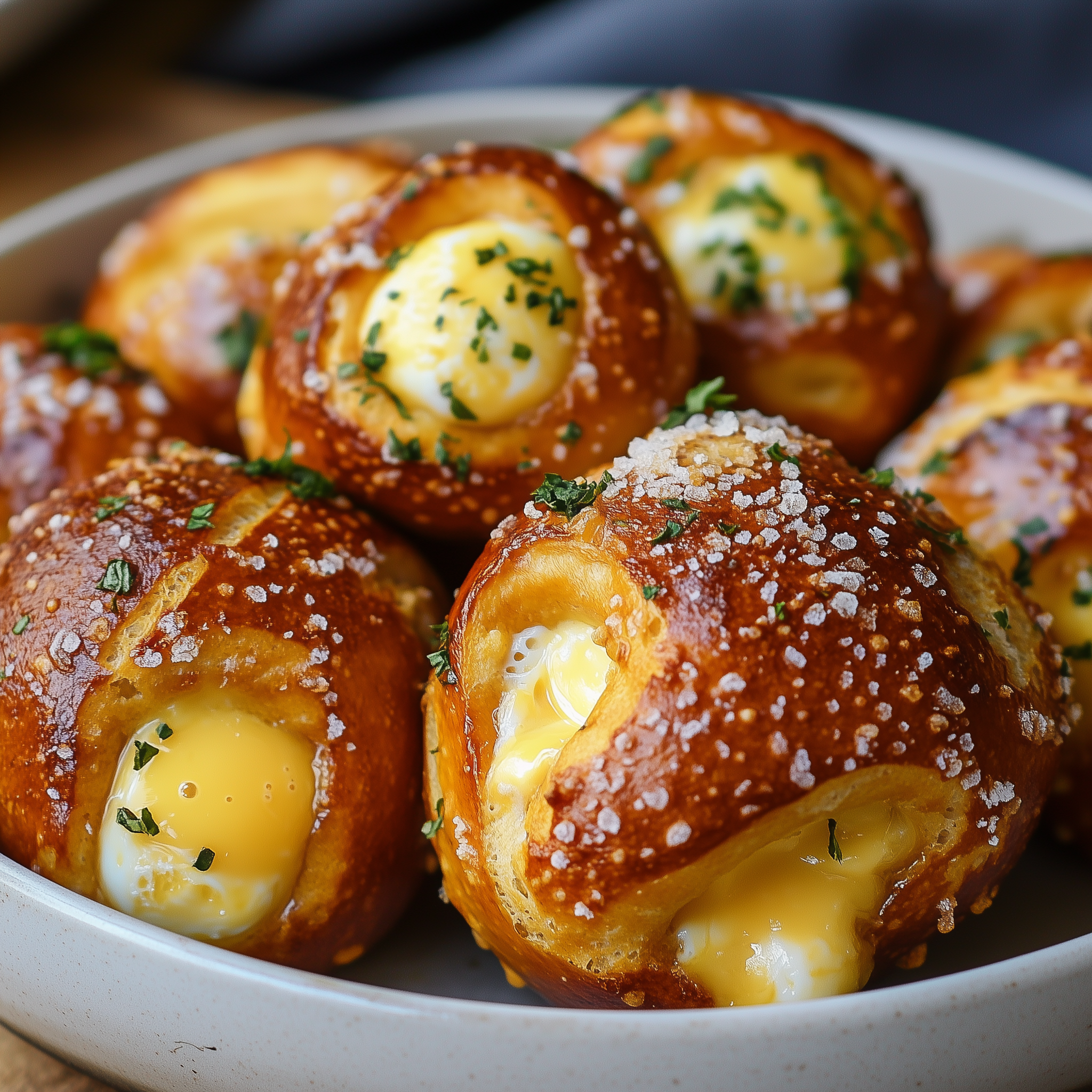 Egg and Cheese Stuffed Pretzel Bites Recipe