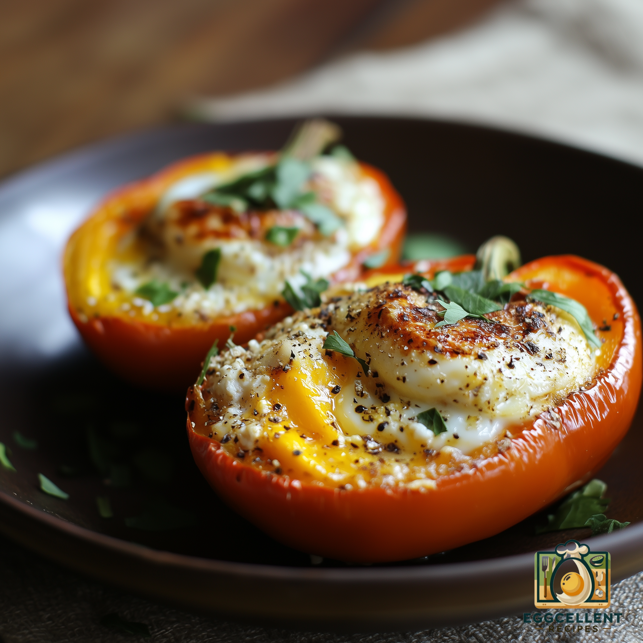 Egg and Goat Cheese Stuffed Peppers Recipe