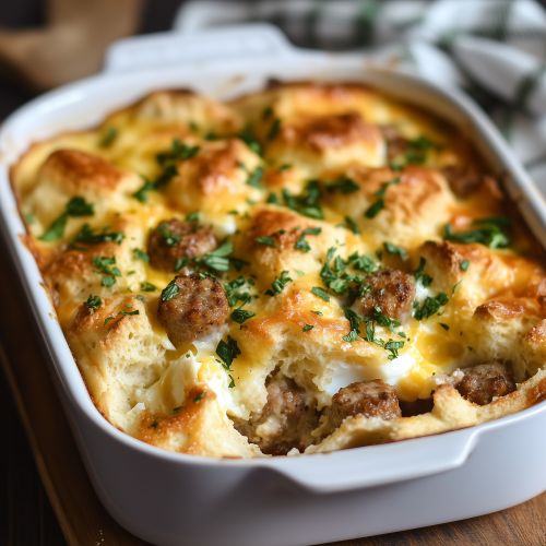 Sausage and Egg Biscuit Casserole