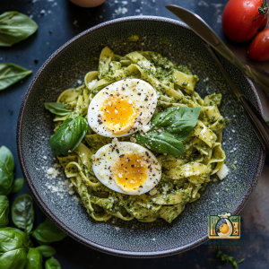 Egg Fettucine with Pesto Recipe