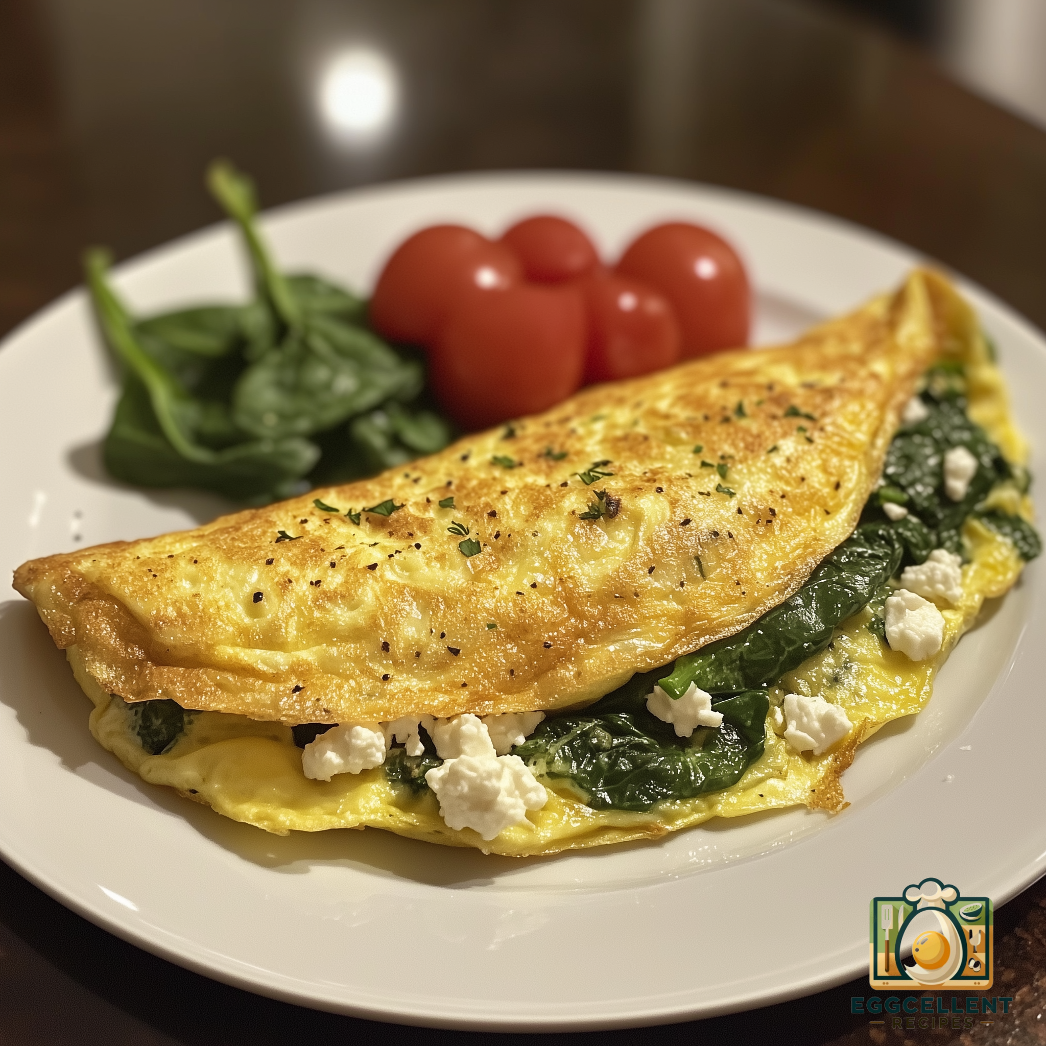 Spinach and Feta Stuffed Omelette Recipe