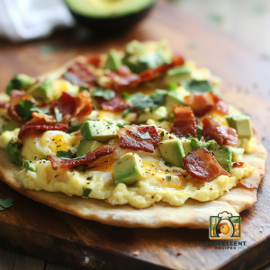 Egg, Bacon, and Avocado Breakfast Flatbread Recipe