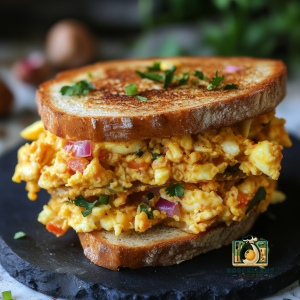 Egg Bhurji Sandwich Recipe