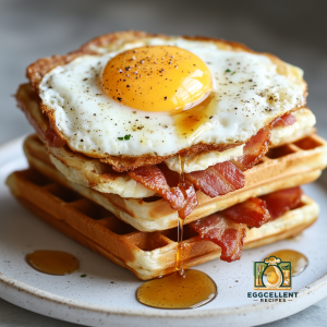 Egg and Bacon Waffle Sandwich Recipe