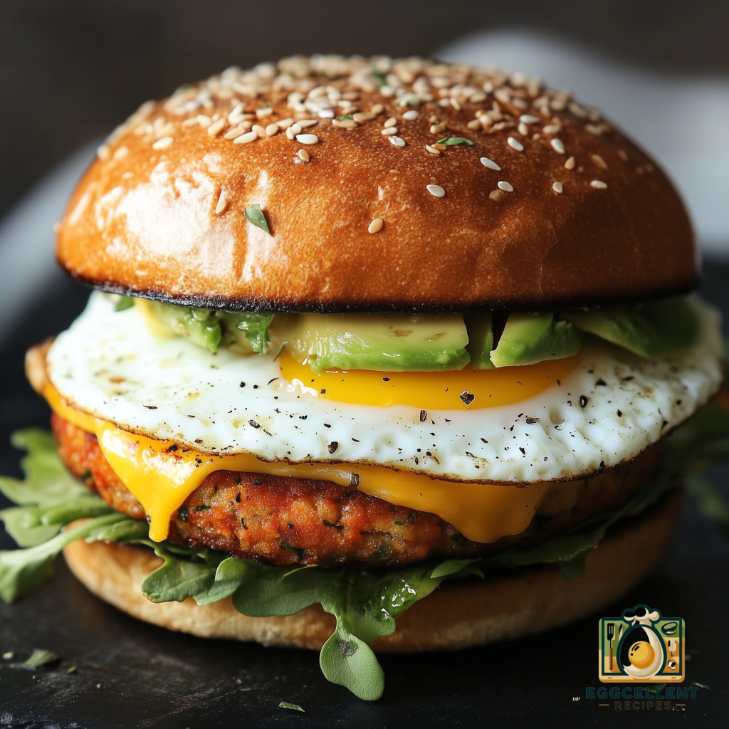 Egg and Veggie Breakfast Burger Recipe