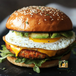 Egg and Veggie Breakfast Burger Recipe