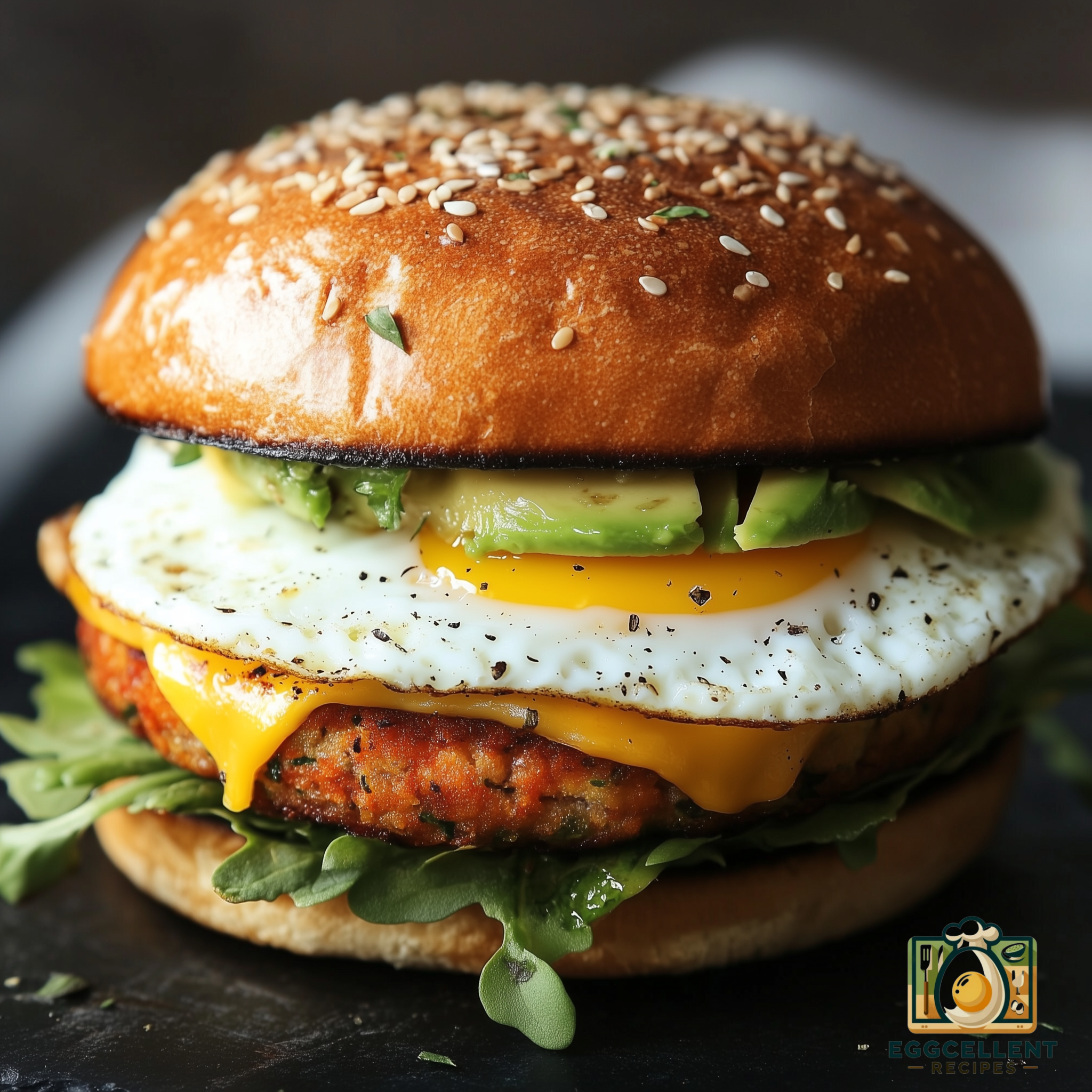 Egg and Veggie Breakfast Burger Recipe