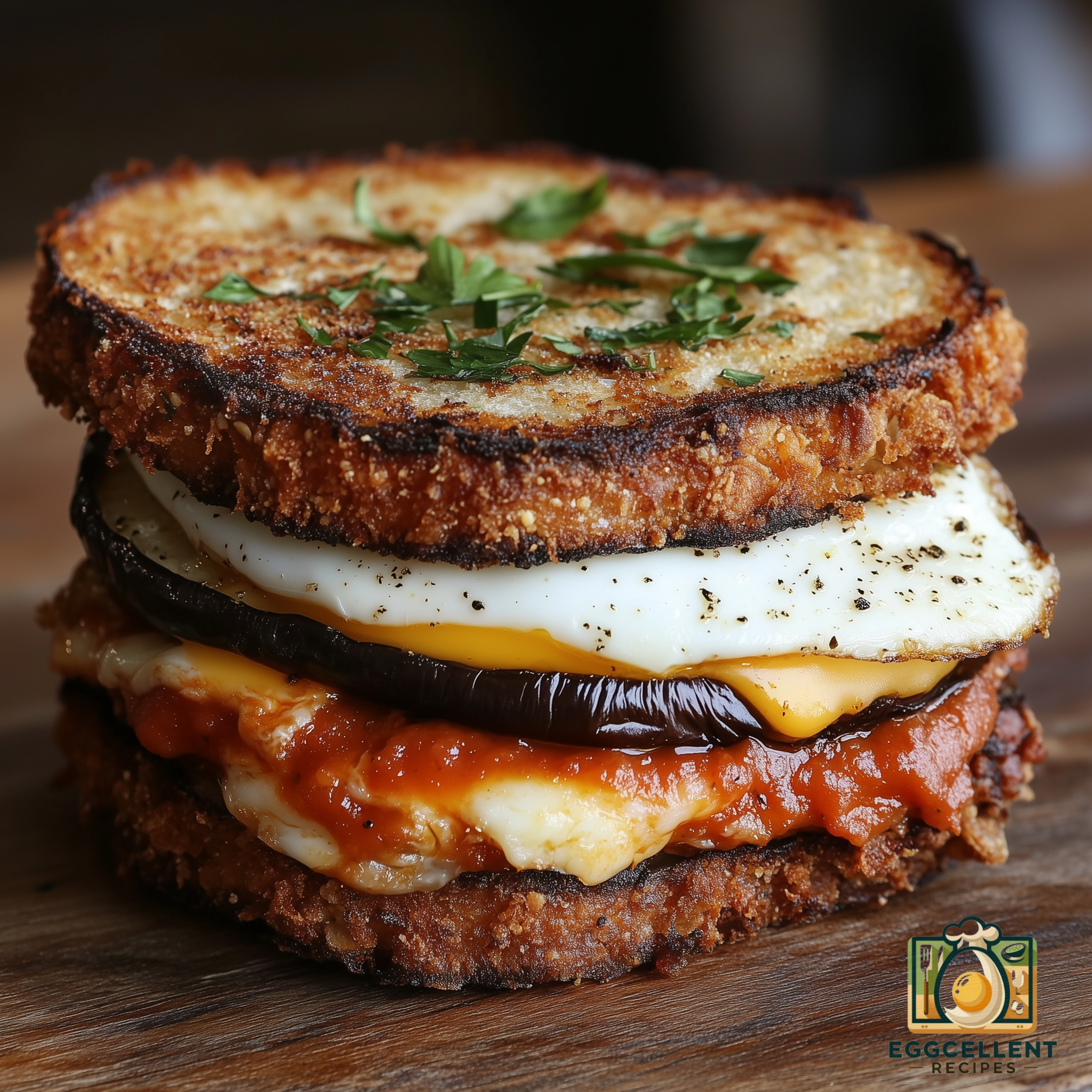 Eggplant Parmesan and Egg Sandwich Recipe