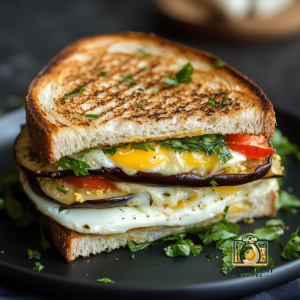 Eggplant and Egg Grilled Sandwich Recipe