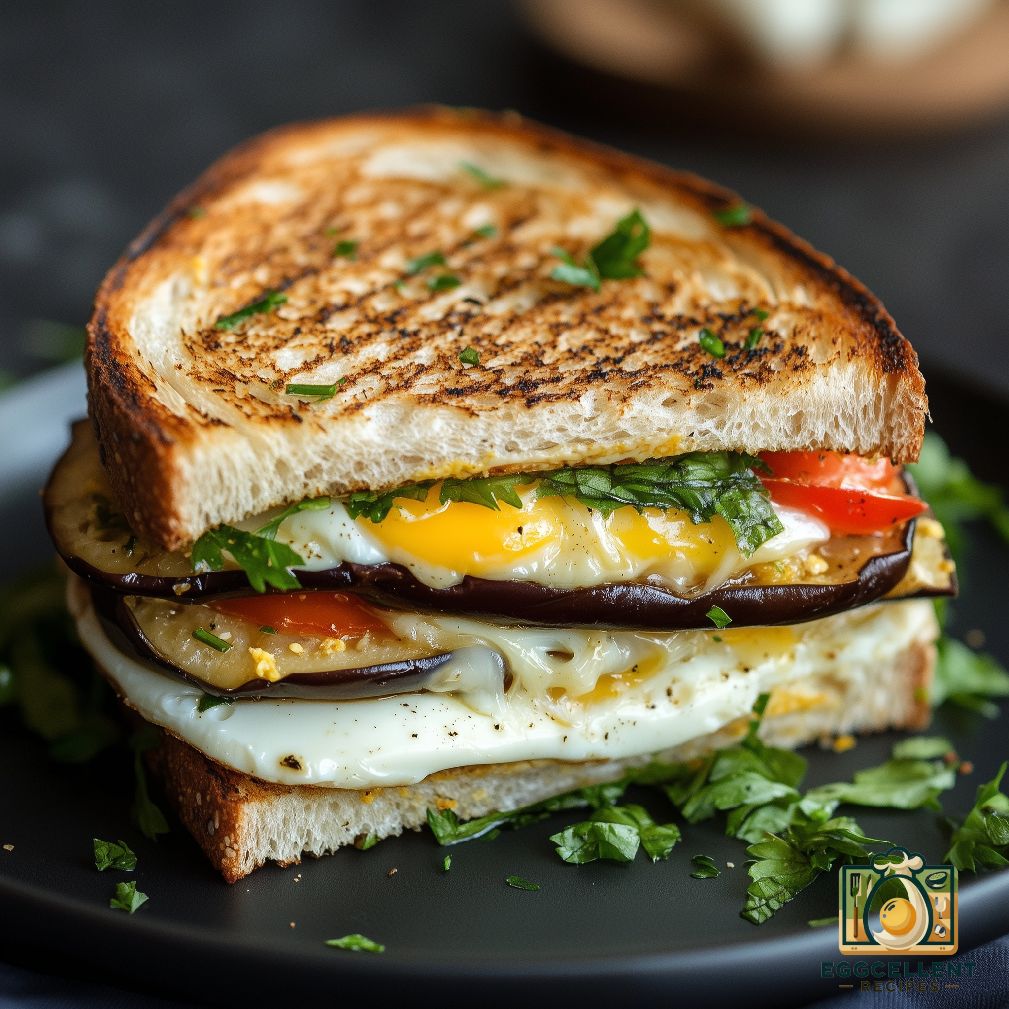 Eggplant and Egg Grilled Sandwich Recipe