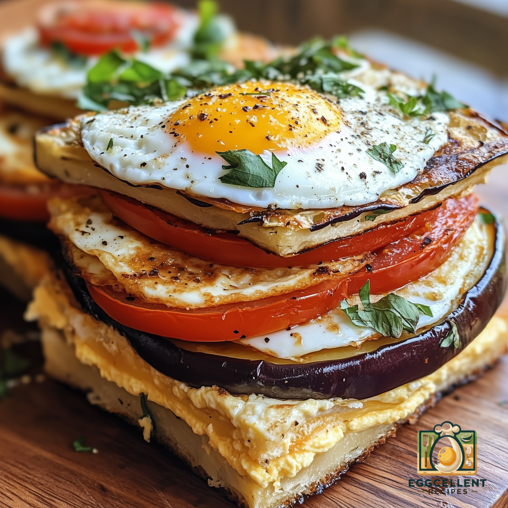 Eggplant and Egg Stack Recipe