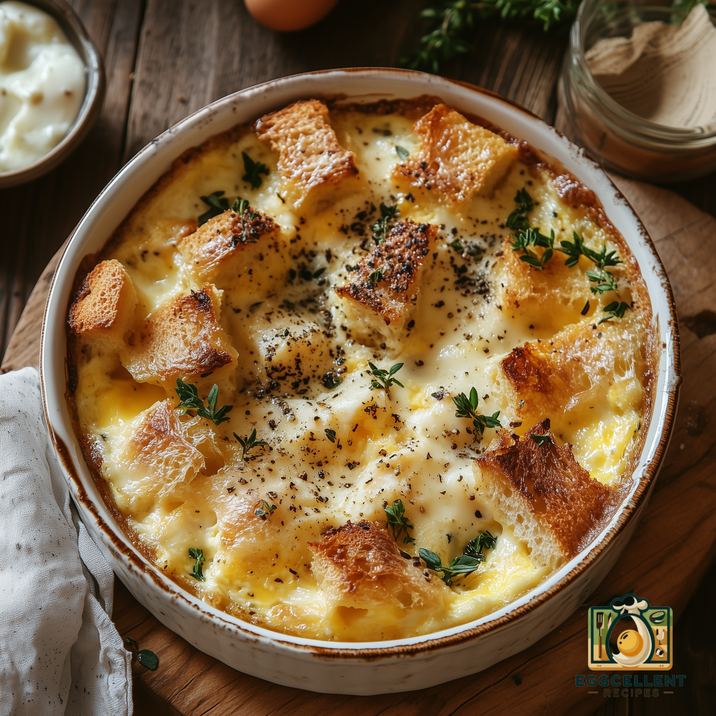 Savory Bread Pudding with Eggs Recipe