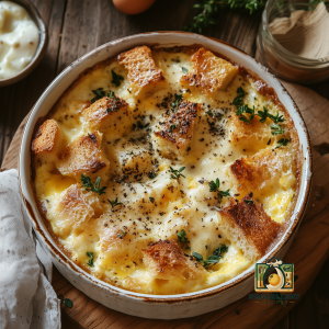 Savory Bread Pudding with Eggs Recipe