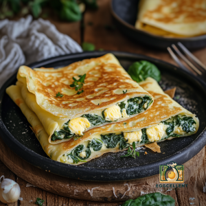 Baked Crepes with Spinach and Egg Filling Recipe