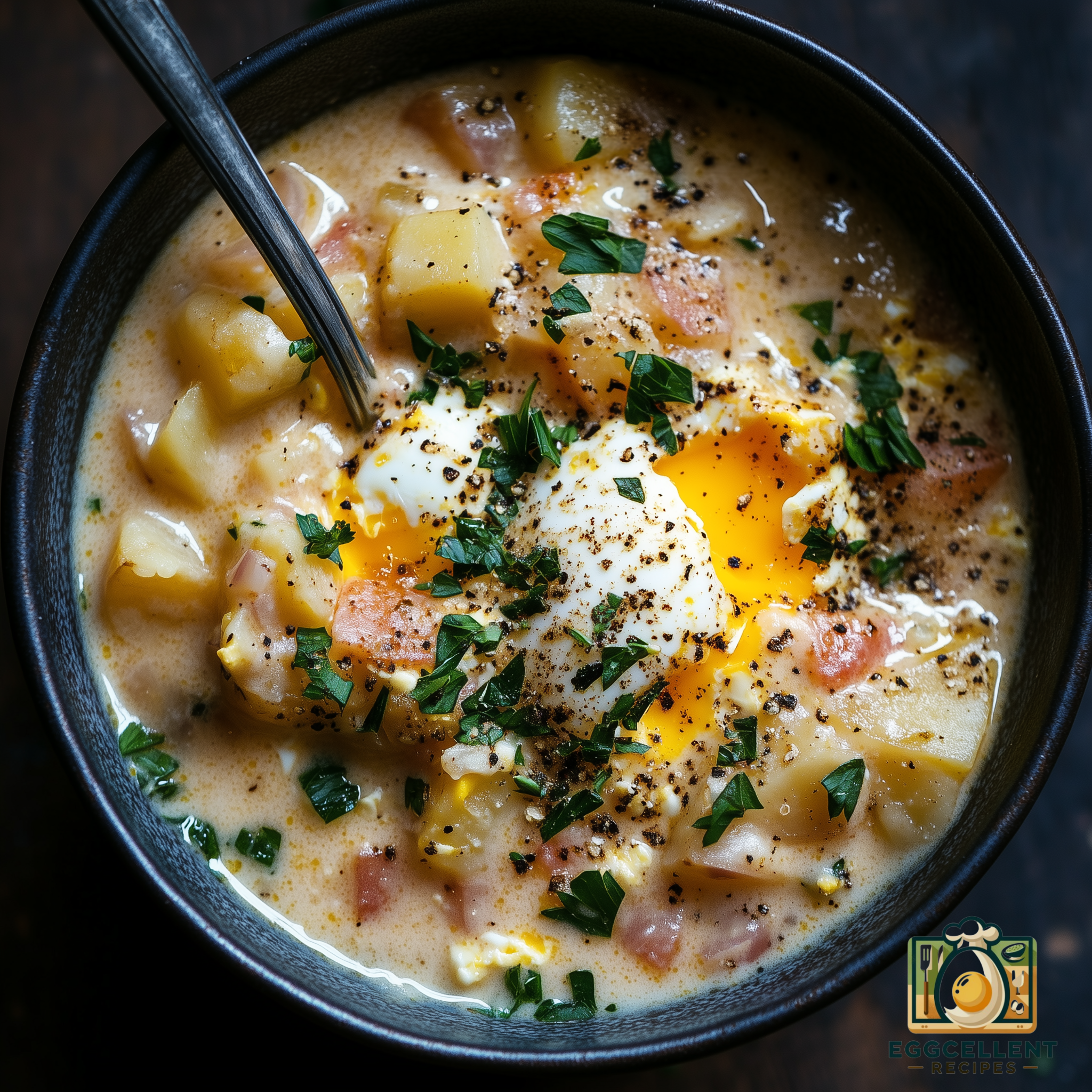 Creamy Potato & Egg Chowder  Recipe